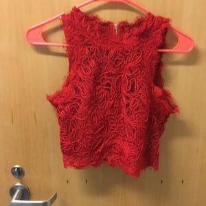 Perfect red lace crop top